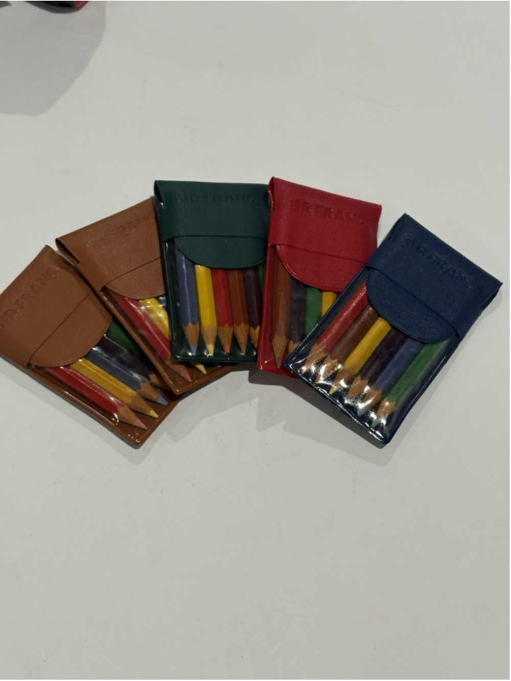 Vintage Air France Colored Pencil Sets Lot of 5 Airline Amenity Kit Souvenir